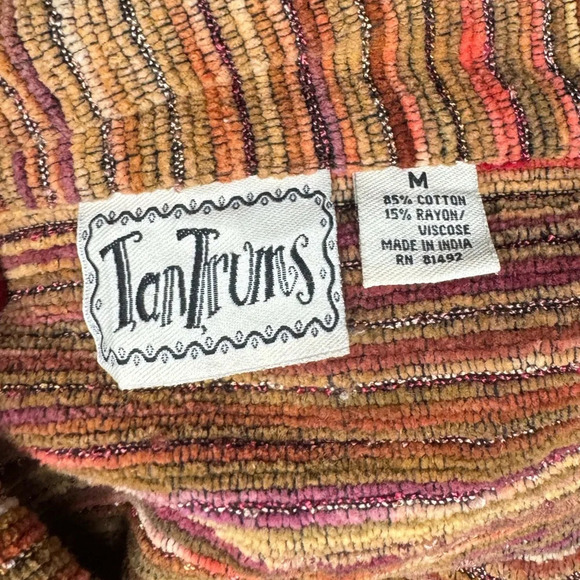RARE FIND Vintage 90s Tantrums Textured Orange Southwestern Jacket Hippie Boho - Picture 15 of 15